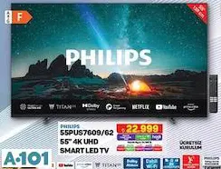 PHİLİPS 55PUS7609/62 55 İNÇ 4K UHD SMART LED TV AKILLI TELEVİZYON PHİLİPS 55PUS7609/62 55 İNÇ 4K UHD SMART LED TV AKILLI TELEVİZYON